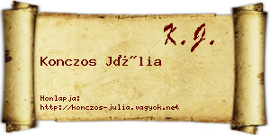 Konczos Júlia névjegykártya
